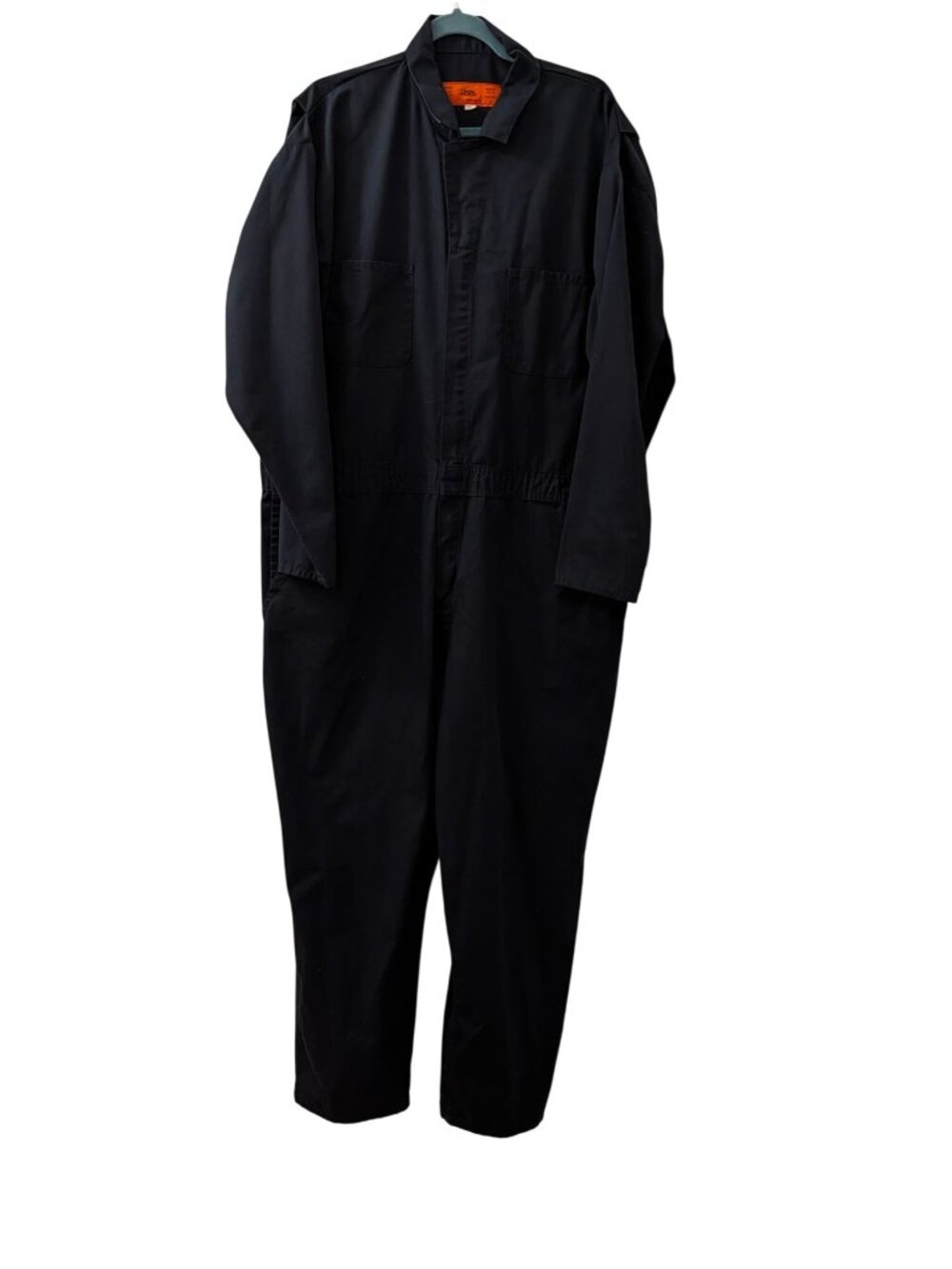 Cintas Mens Navy Coverall With Snap Collar & Elastic Waist Size L Poly/Cotton Bl